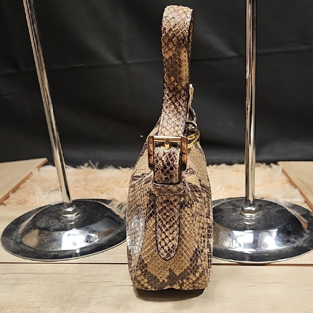 Michael Kors Tan and Brown Snake Print Clutch - Picture 8 of 9
